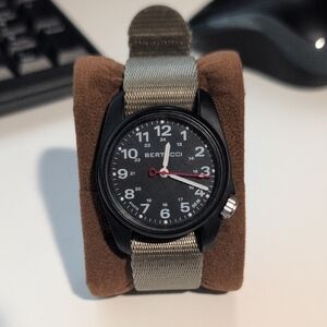 Bertucci A-1R Field Watch Black polymer with olive Nato strap